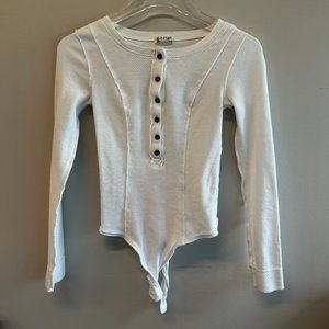 Free People Ivory Knit Bodysuit